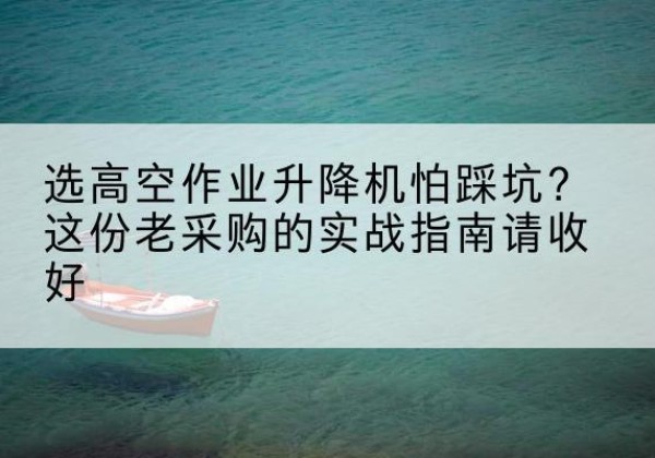 平塘高空作业升降机厂家推荐-选高空作业升降机怕踩坑？这份老采购的实战指南请收好