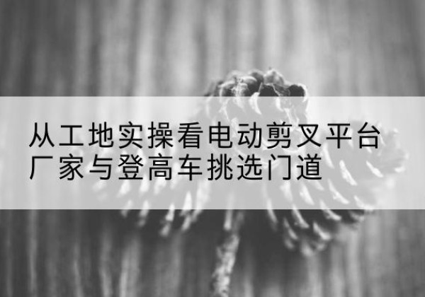 平塘电动剪叉升降平台厂家-从工地实操看电动剪叉平台厂家与登高车挑选门道